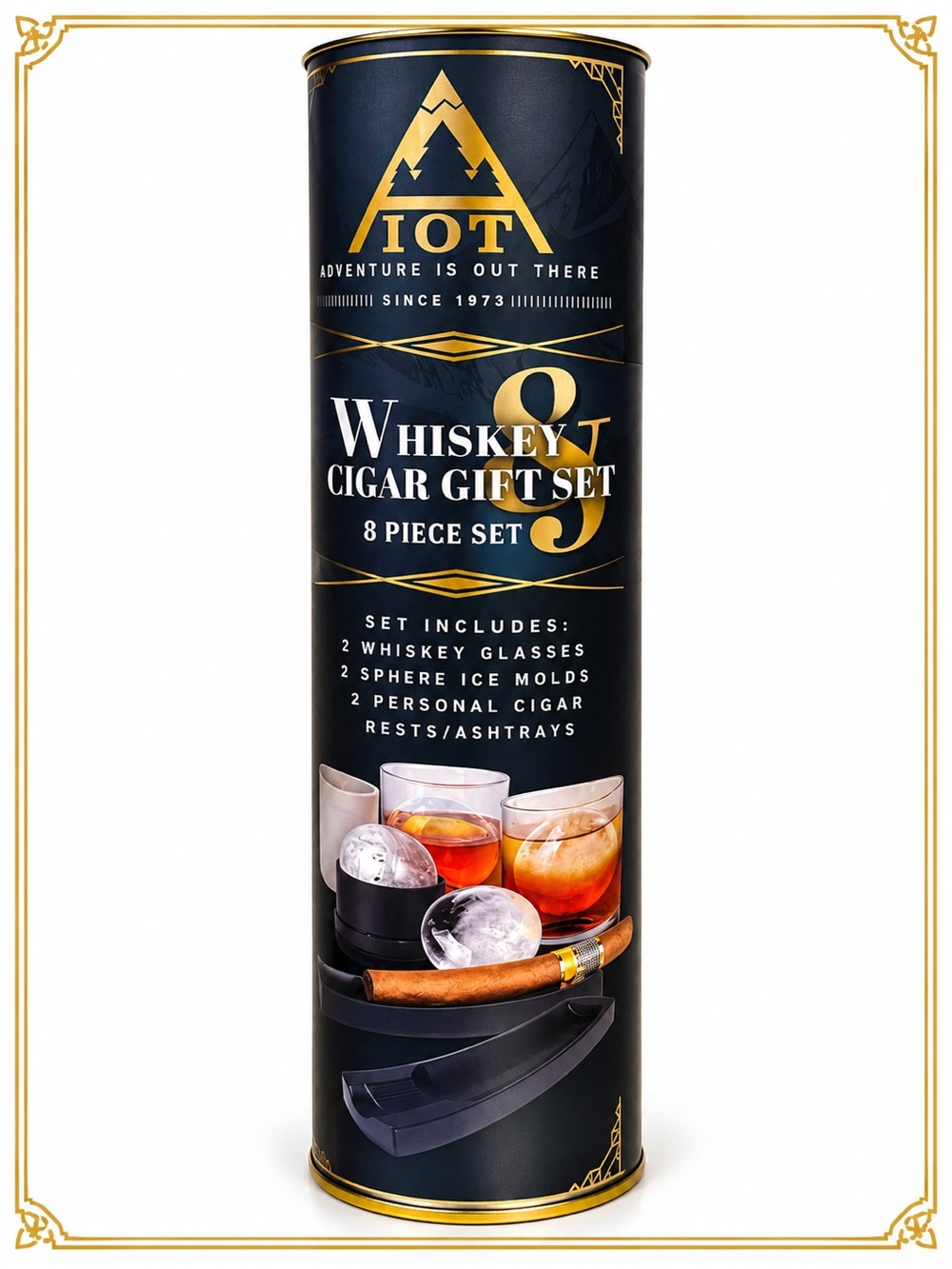 Whiskey & Cigar 6 Piece Gift Set